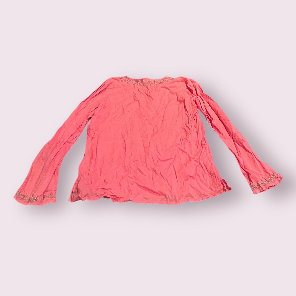 Women's Old Navy Summer 2005 Pink Blouse with Sparkle Accents Sz Large - Picture 10 of 12